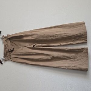 Shaina Mote High-Waisted Tan Wide-Leg Pants Trousers Size S